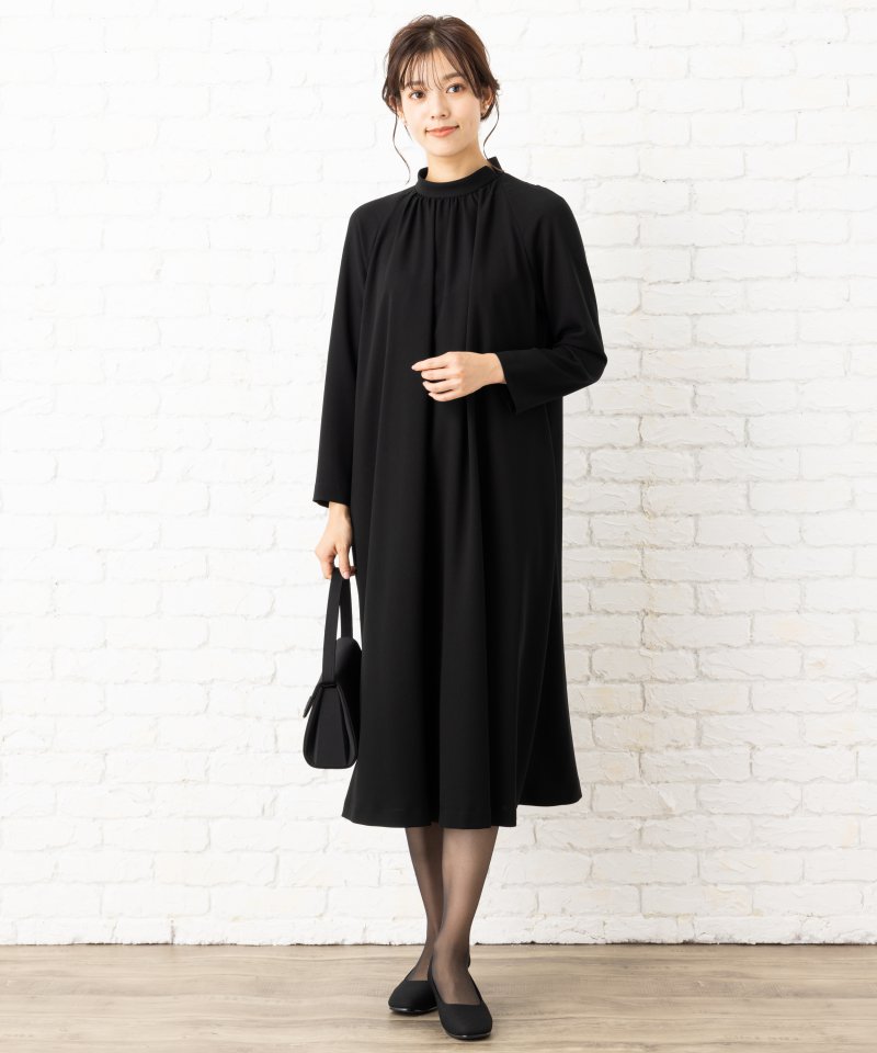 エメ ラグランスリーブテントラインブラックワンピース/L(11号) エメ ラグランスリーブテントラインブラックワンピース/L(11号)