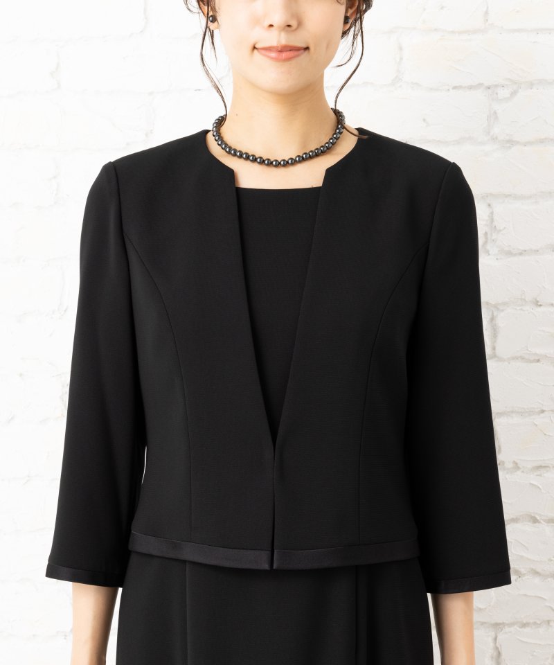 エメ　二重襟セミスタンドVカラージャケット&ロング丈ワンピース/3L(15号)