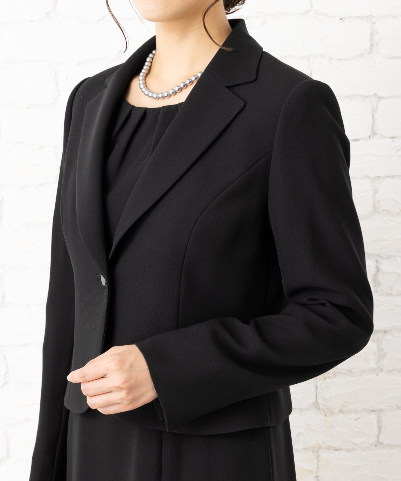 テーラードジャケット&胸元プリーツワンピースアンサンブル/3L(15号)