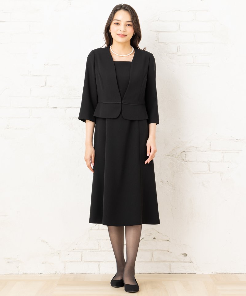 2ピースアンサンブル風ブラックワンピース/M(9号) 2ピースアンサンブル風ブラックワンピース/M(9号)