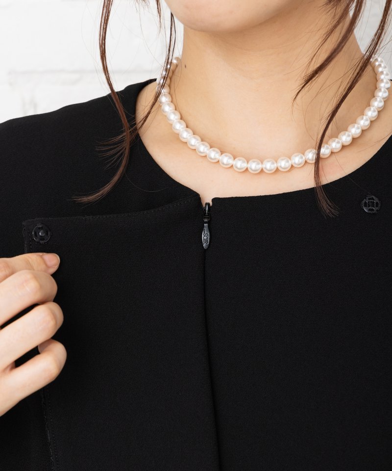 ガウン風ロングコート&レース使いワンピースアンサンブル/M(9号)