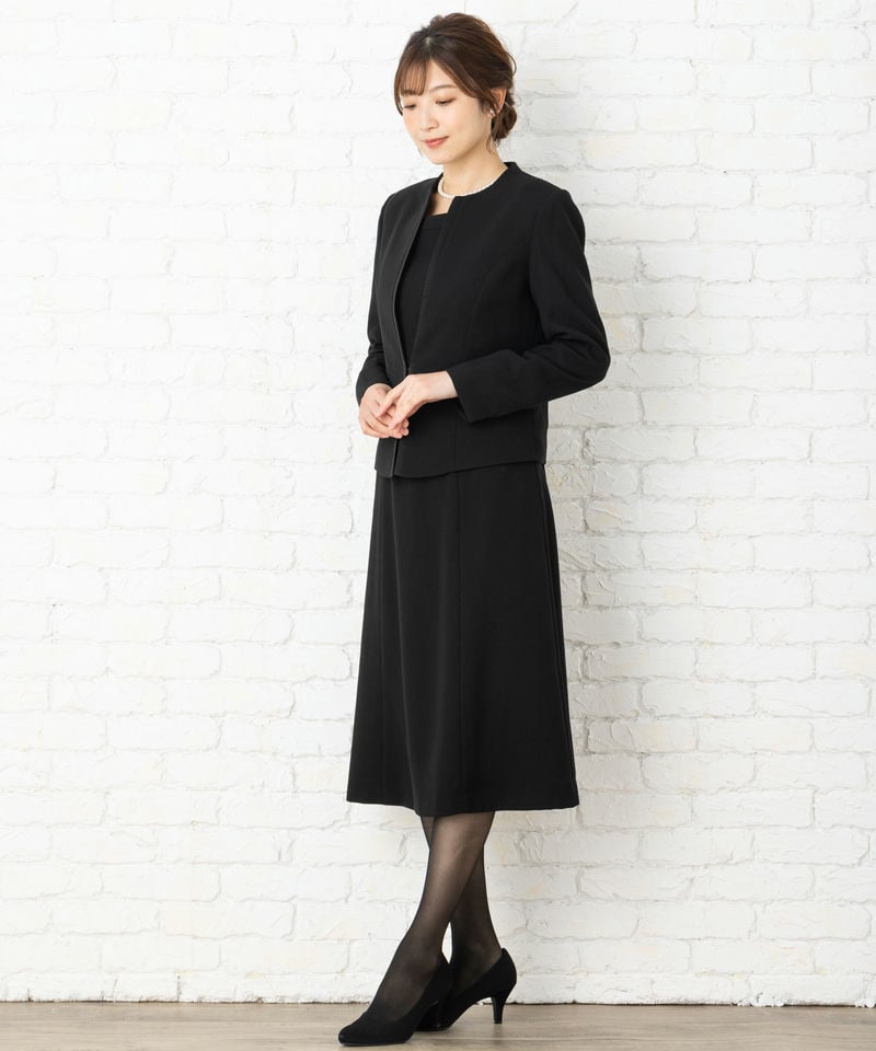 キーネックカラージャケット&ロングブラウスワピース/S-M(9号)