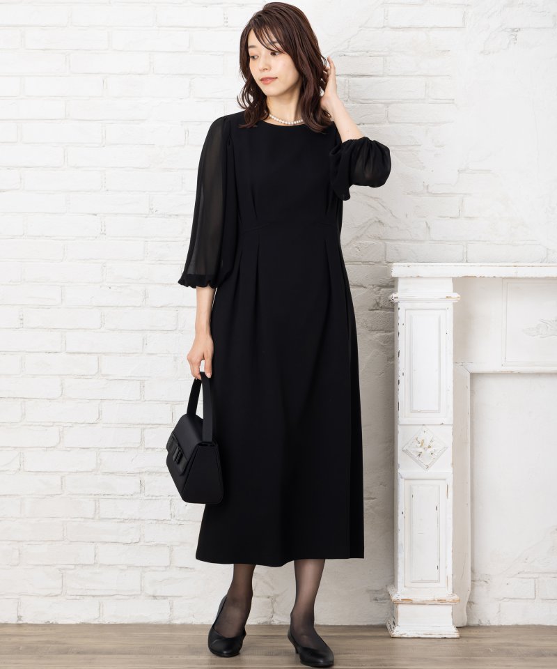 ボリュームシフォンスリーブワンピース/LL(13号)