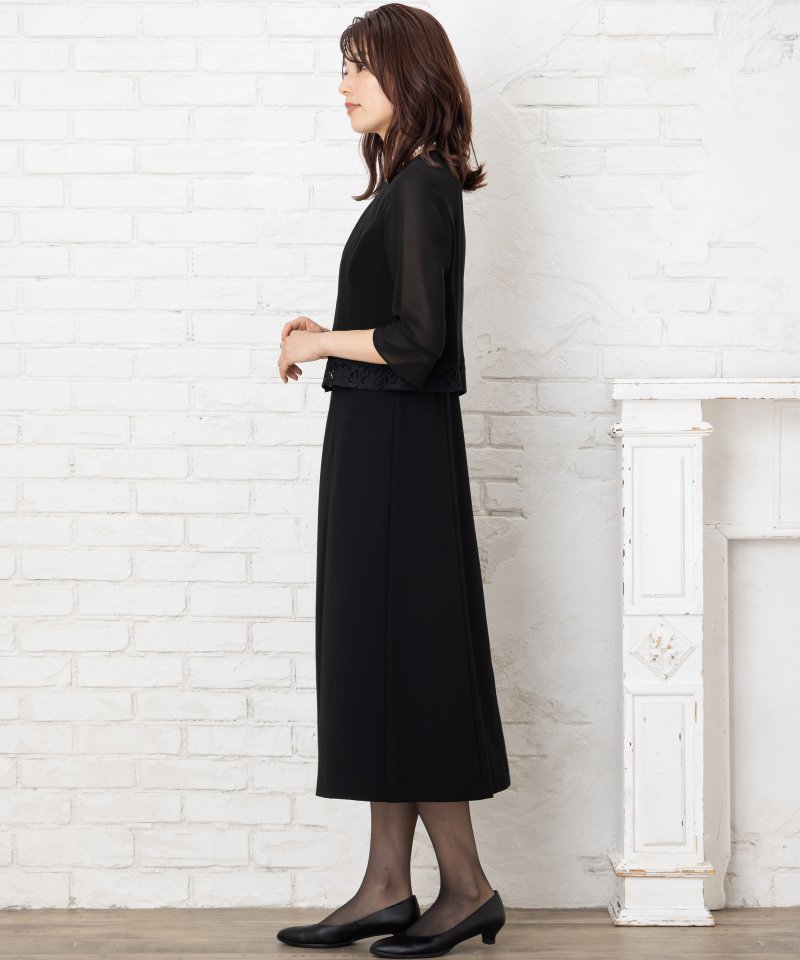 レース使いボレロ風ロングワンピース/LL(13号)