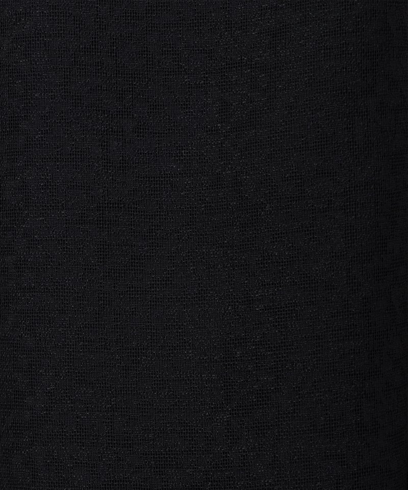 ユキコキミジマ　米沢絡み織仕立てラウンドショールカラーブラックワンピース/M(9号)