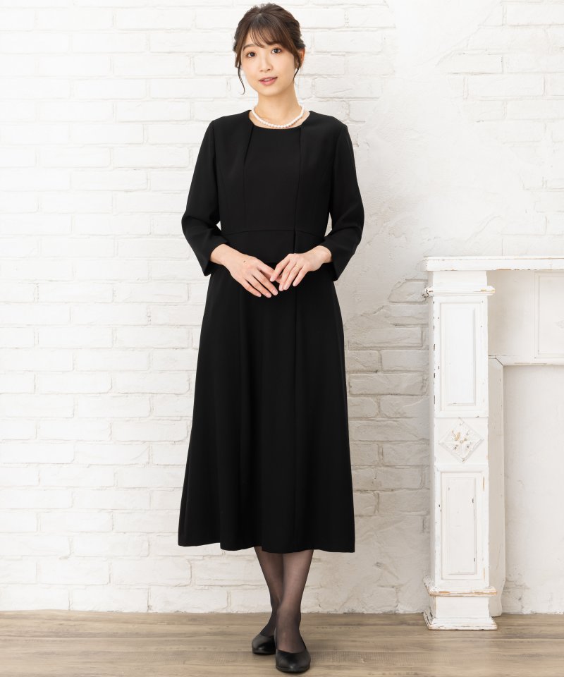 ソリテール　セミスタンドカラーVジャケット&ロングフレアーワンピース/M(9号)