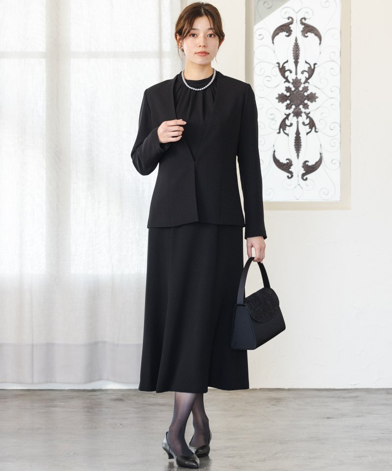 エメ　シンプルVネックジャケット&ラグランスリーブマーメイドワンピース/M(9号)