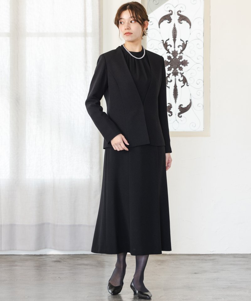 エメ　シンプルVネックジャケット&ラグランスリーブマーメイドワンピース/M(9号)