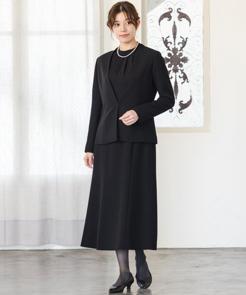 エメ　シンプルVネックジャケット&ラグランスリーブマーメイドワンピース/M(9号)