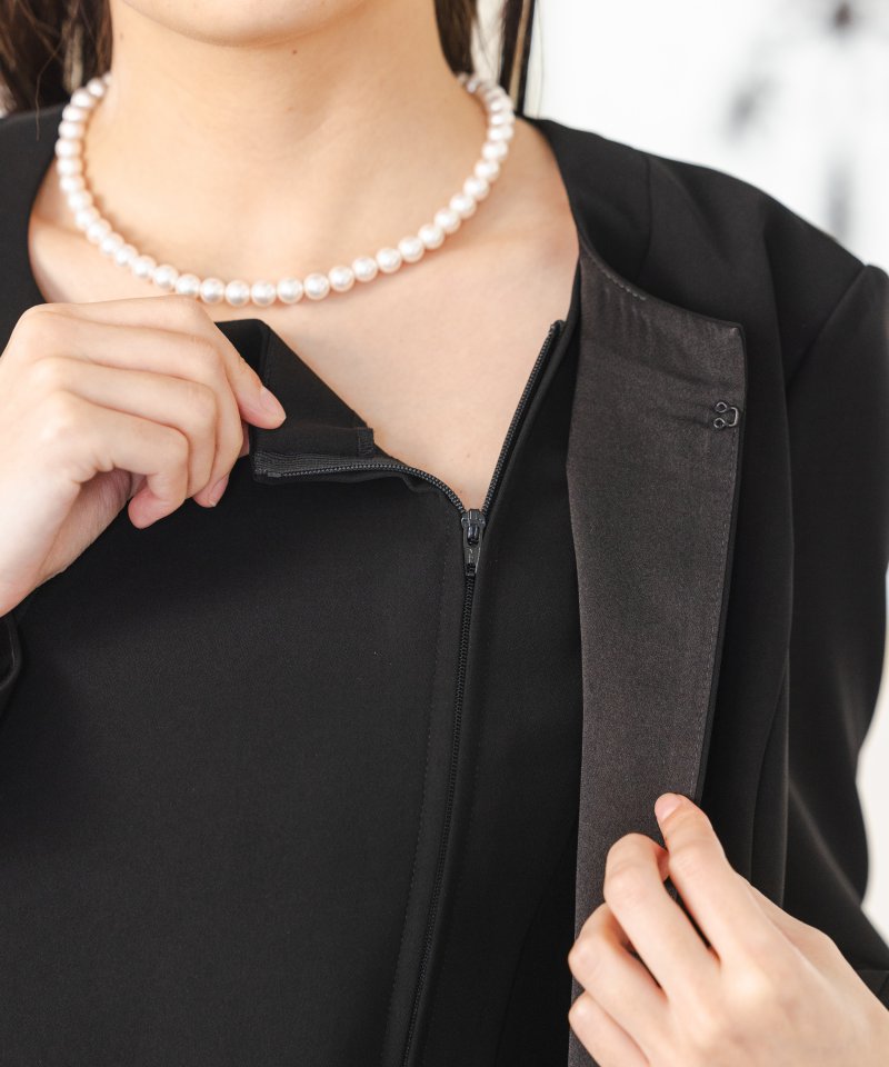 ソリテール　重ね着風ジャケット&セミワイドストレートパンツ/M(9号)