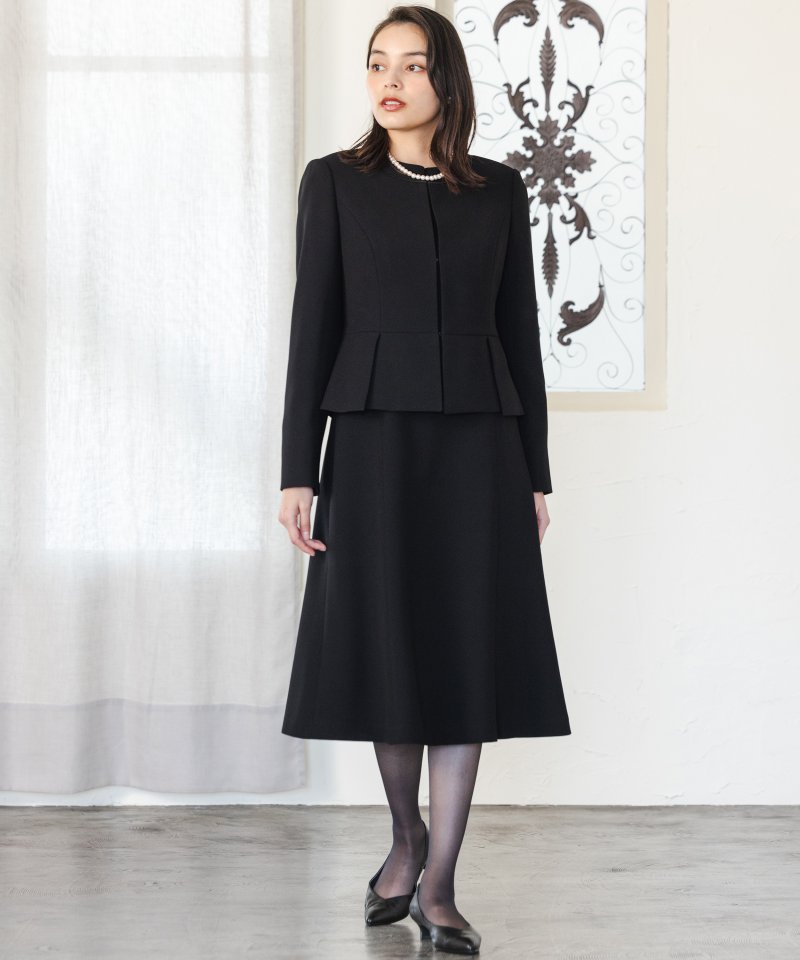 ユキコキミジマ　ペプラムプリーツジャケット&ブラウス風セットアップワンピース/M(9号)