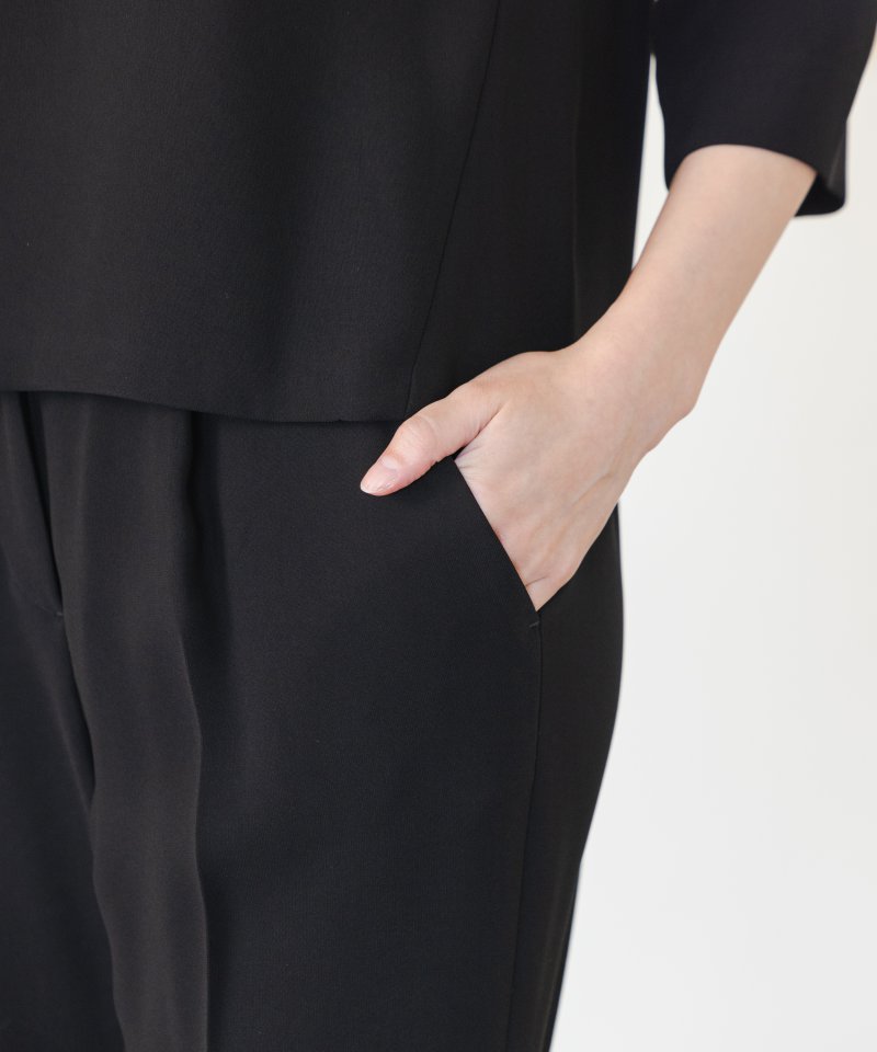 【ショートサイズ】Vネックジャケット&ベーシックブラウス&テーパードパンツ3ピース/L(11号)