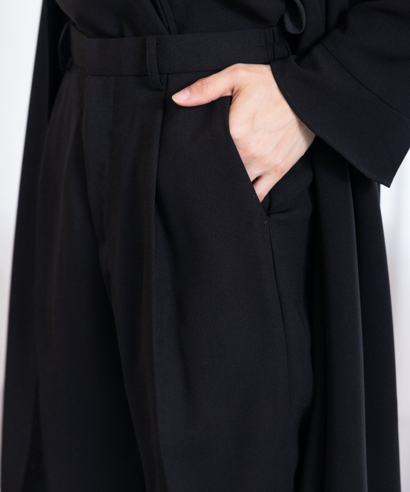 【トールサイズ】レイヤードロングブラウスカーディガン&スリムストレートパンツ/M(9号)