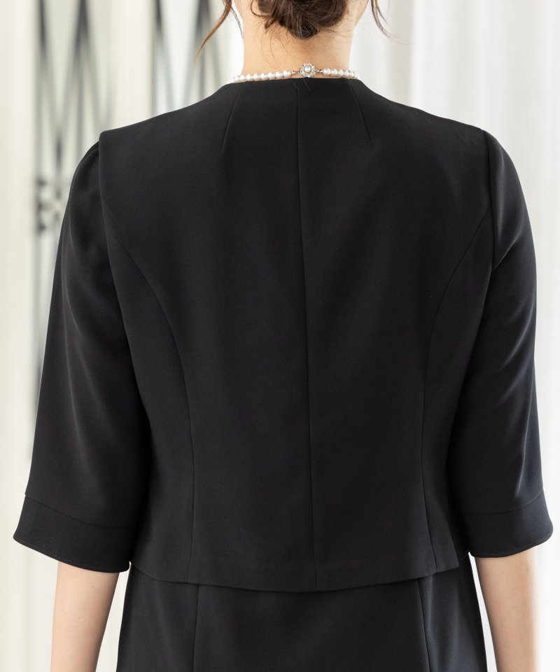 ストレッチバラシャ・ダイヤネックアンサンブル風ワンピース/M(9号)