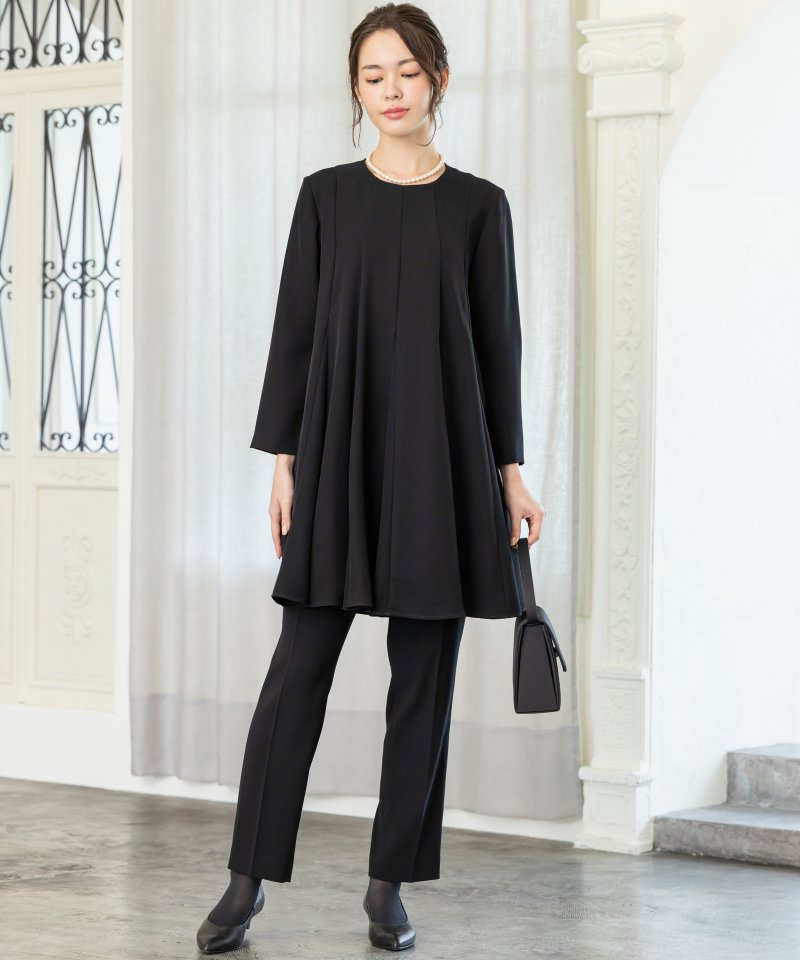 ロングフレアブラウス&スリムパンツセットアップ/M(9号)