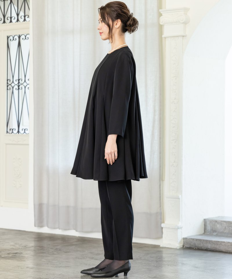 ロングフレアブラウス&スリムパンツセットアップ/M(9号)