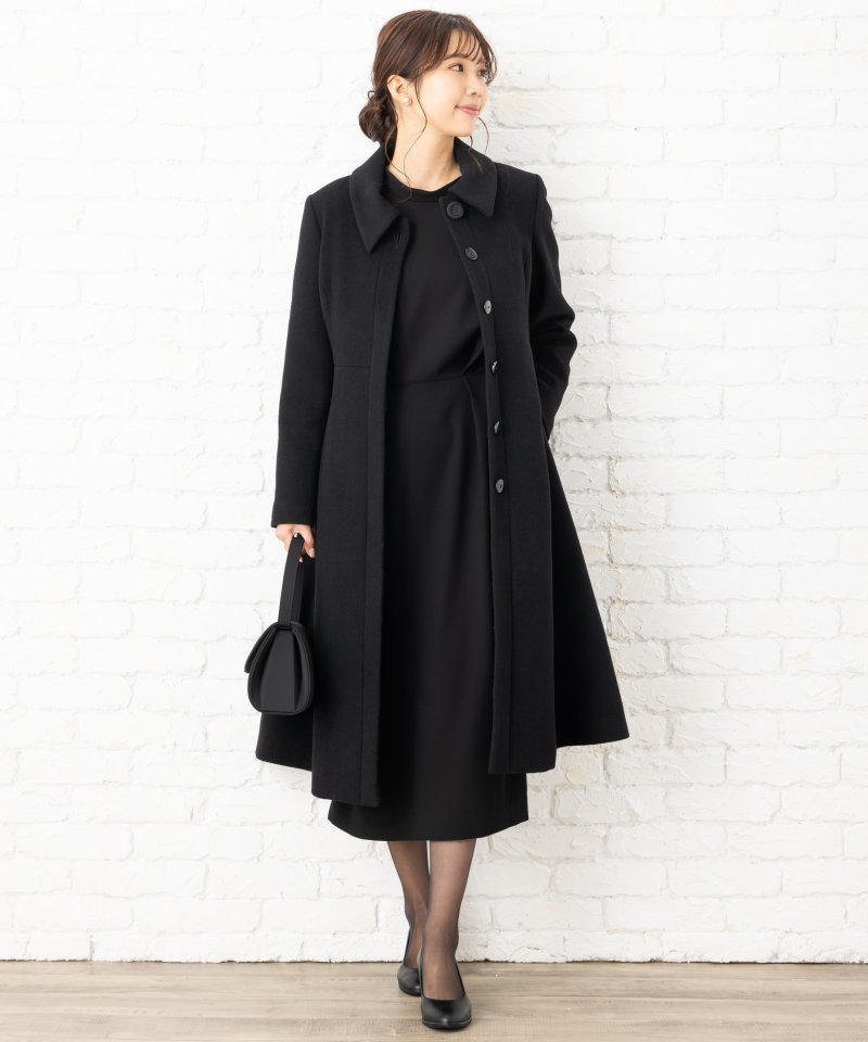ルイルエブティック 【冬用】ステンカラーフレアーロングコート/L ルイルエブティック 【冬用】ステンカラーフレアーロングコート/L