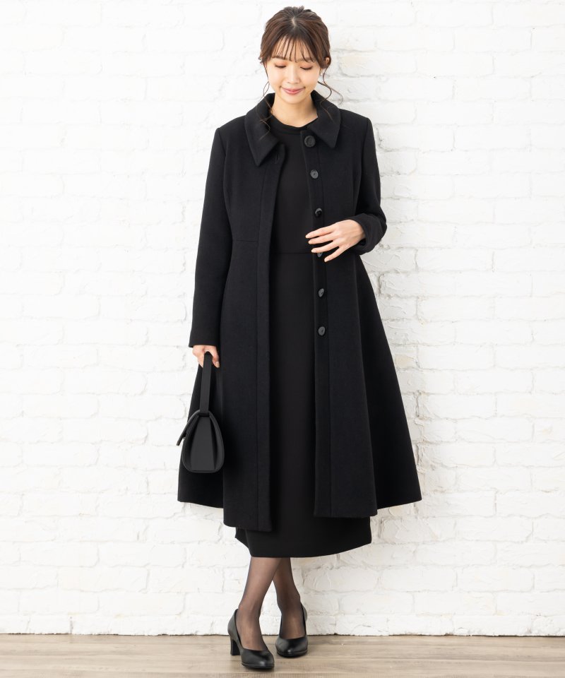 ルイルエブティック 【冬用】ステンカラーフレアーロングコート/L ルイルエブティック 【冬用】ステンカラーフレアーロングコート/L