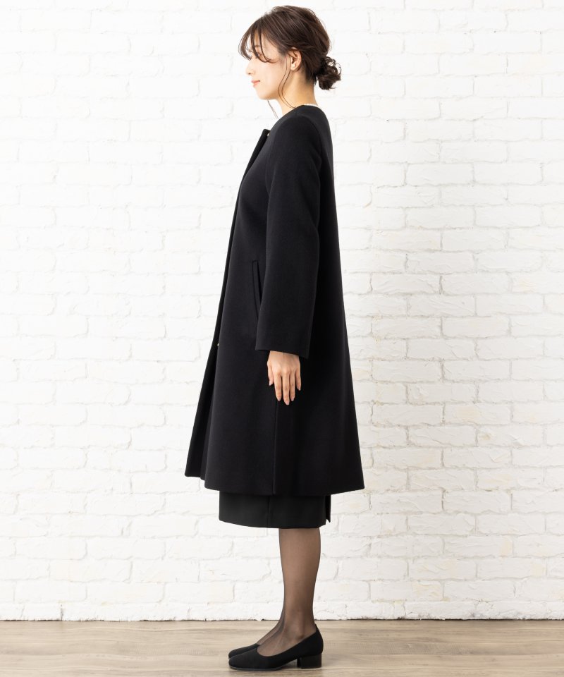 グリーンレーベルリラクシング アンゴラカシミヤ混・ビーバーノーカラーコート/3L(15号) グリーンレーベルリラクシング アンゴラカシミヤ混・ビーバーノーカラーコート/3L(15号)