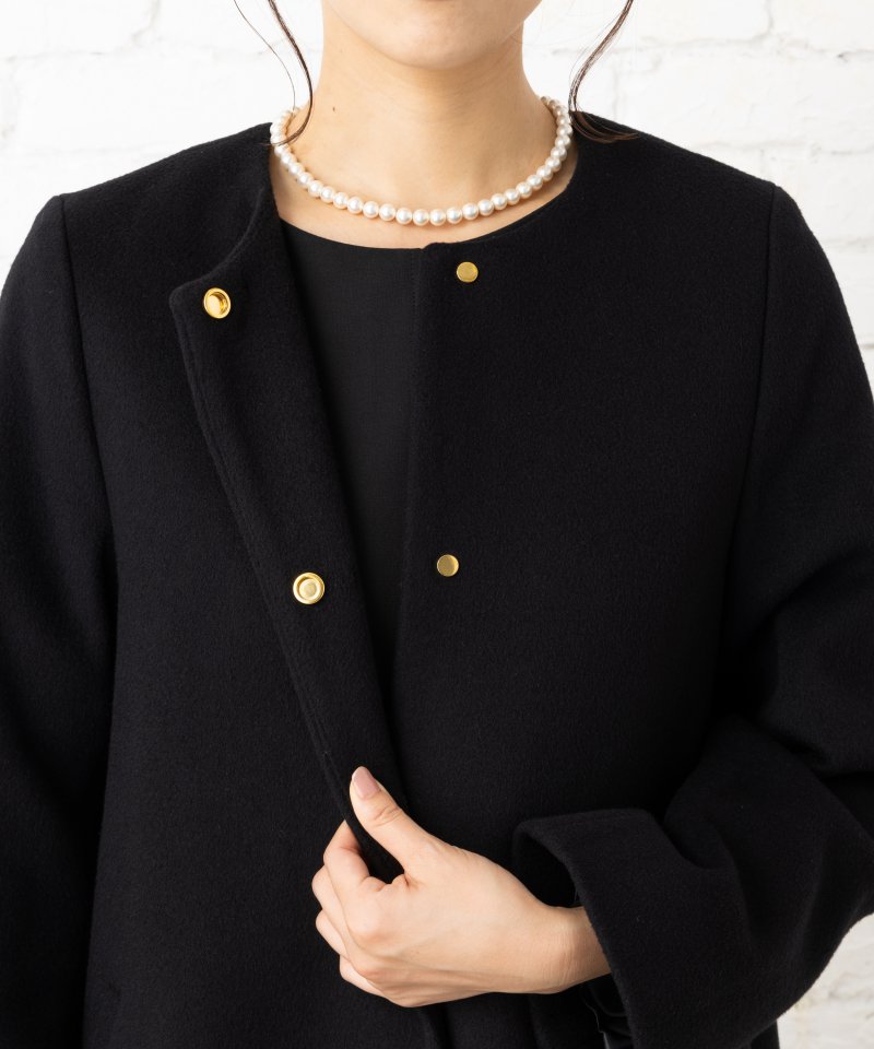 グリーンレーベルリラクシング アンゴラカシミヤ混・ビーバーノーカラーコート/3L(15号) グリーンレーベルリラクシング アンゴラカシミヤ混・ビーバーノーカラーコート/3L(15号)