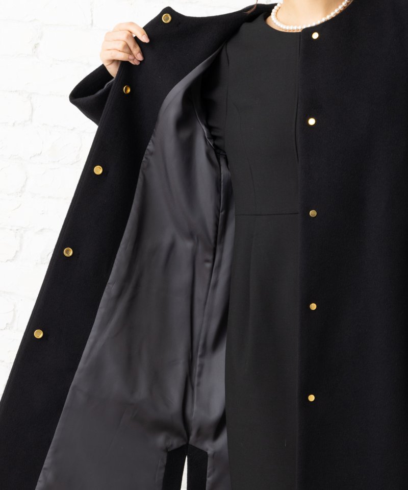 グリーンレーベルリラクシング アンゴラカシミヤ混・ビーバーノーカラーコート/3L(15号) グリーンレーベルリラクシング アンゴラカシミヤ混・ビーバーノーカラーコート/3L(15号)