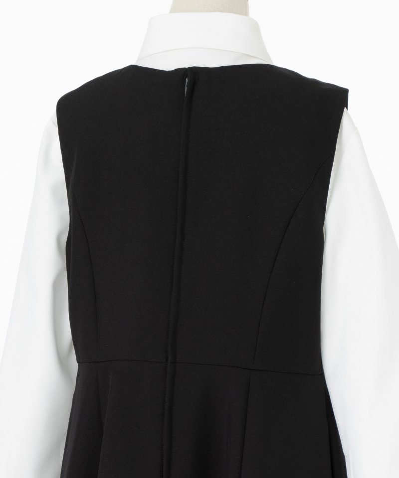 ショパン【キッズ】リボン付きブラウス&ピンタックAラインワンピース/150㎝ ショパン【キッズ】リボン付きブラウス&ピンタックAラインワンピース/150㎝