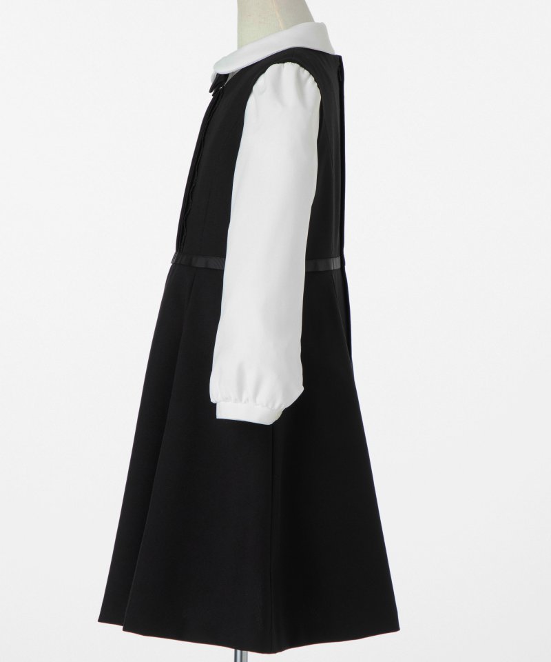 ショパン【キッズ】ラウンドカラーブラウス&ピンタックAラインワンピース/130㎝ ショパン【キッズ】ラウンドカラーブラウス&ピンタックAラインワンピース/130㎝