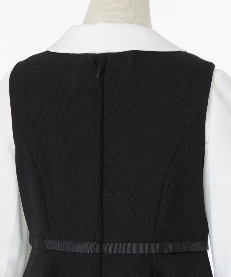 ショパン【キッズ】ラウンドカラーブラウス&ピンタックAラインワンピース/130㎝ ショパン【キッズ】ラウンドカラーブラウス&ピンタックAラインワンピース/130㎝