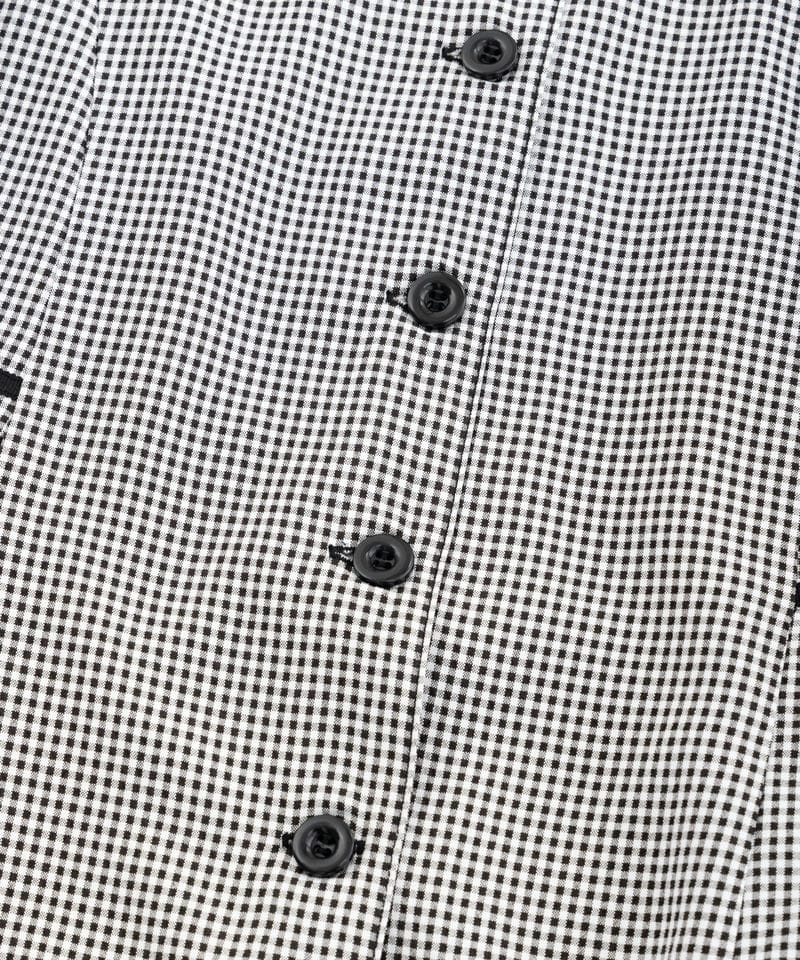 ショパン【キッズ】半袖ポロ風ワンピース　ブラック×ホワイト/130㎝