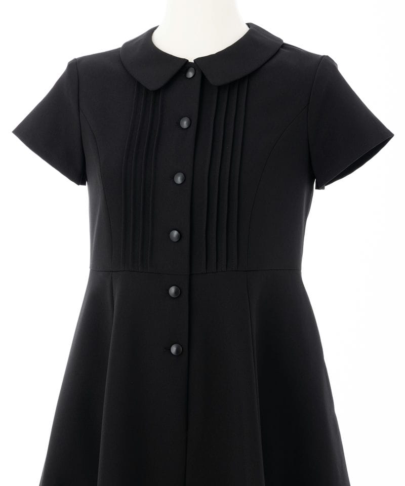 ショパン【キッズ】半袖ピンタックワンピース ブラック/140㎝ ショパン【キッズ】半袖ピンタックワンピース ブラック/140㎝