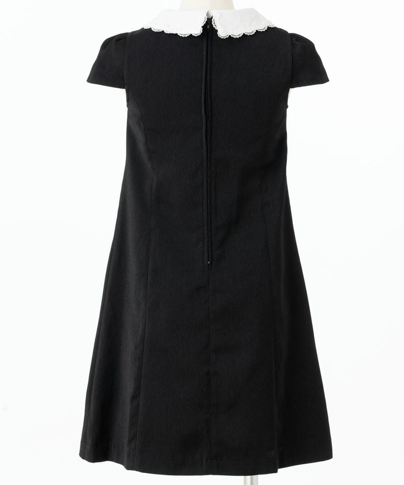 キャサリンコテージ【キッズ】半袖スカラップ襟ワンピース ブラック/140㎝ キャサリンコテージ【キッズ】半袖スカラップ襟ワンピース ブラック/140㎝