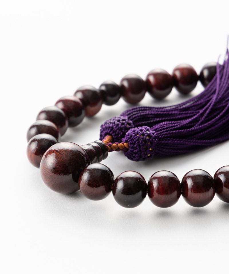 【メンズ】本紫檀・京念珠　パープル