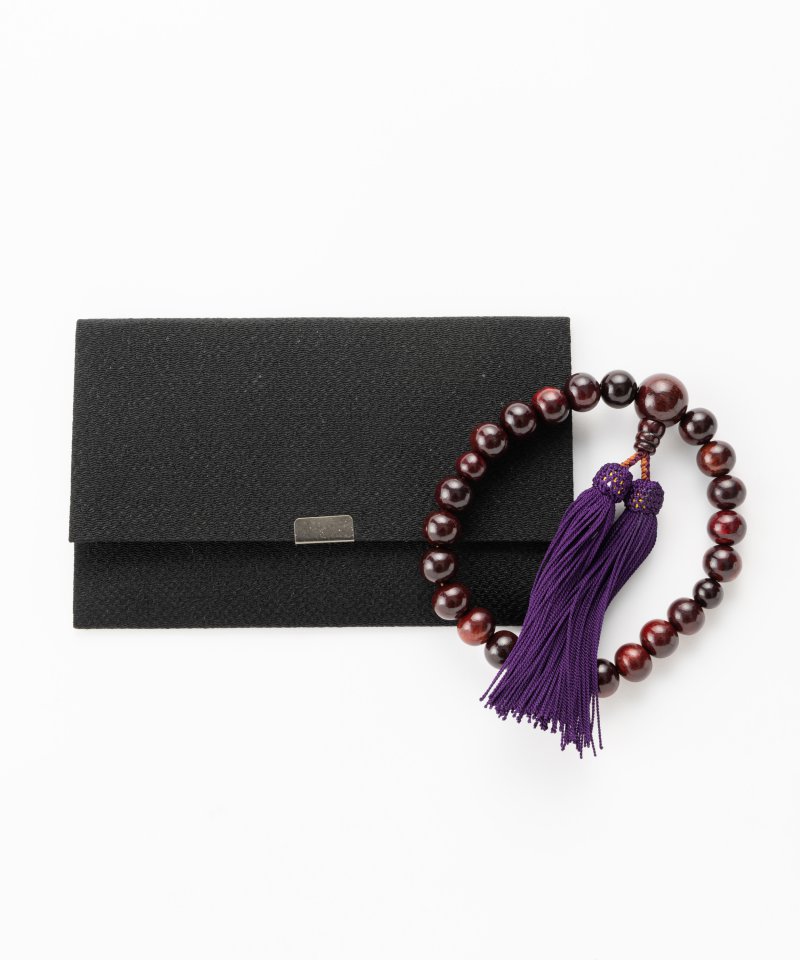 【メンズ】本紫檀・京念珠　パープル