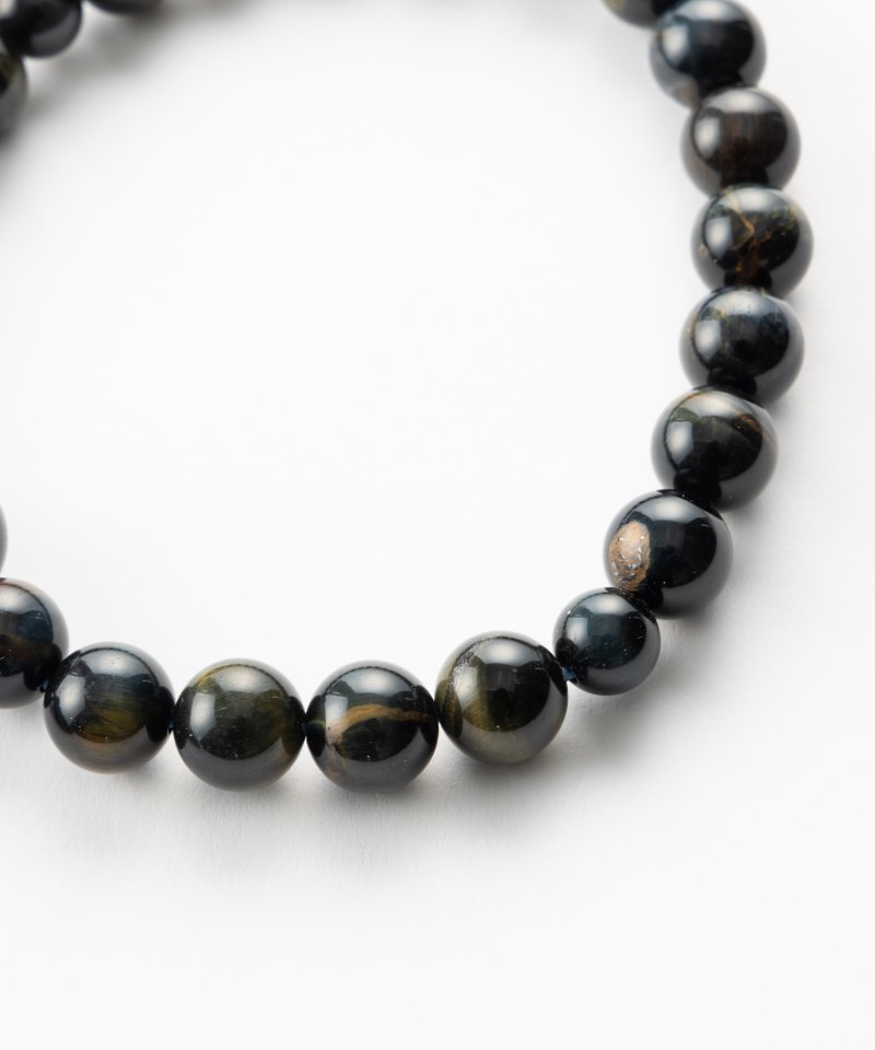 【メンズ】青虎眼石・天然石念珠 ネイビー 【メンズ】青虎眼石・天然石念珠 ネイビー