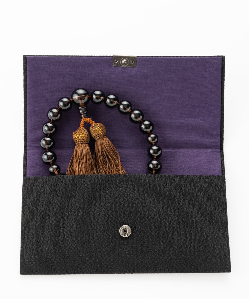 【メンズ】水晶・天然石念珠　ブラウン