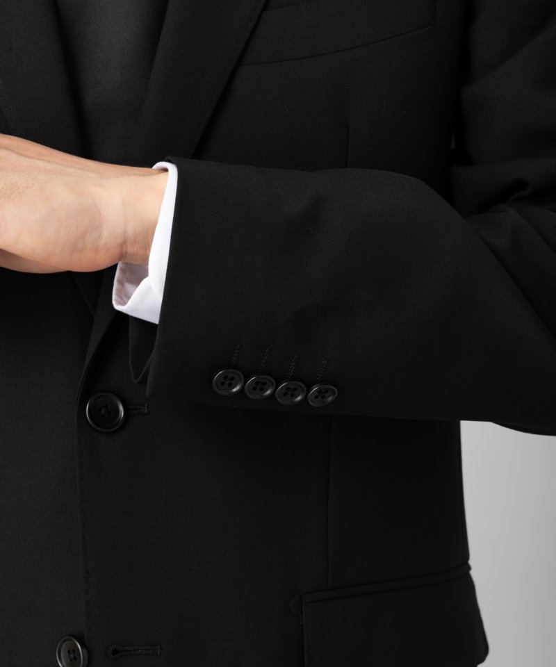 【メンズ略喪服3点セット】機能性ブラックフォーマルスーツ&ネクタイセット/A7