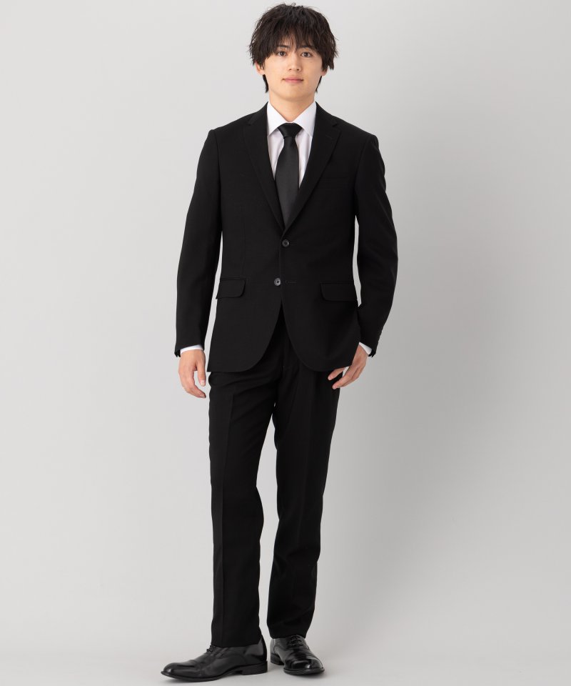 【メンズ夏喪服5点セット】スタンダードサマーフォーマルスーツ&アパレルセット/BB7