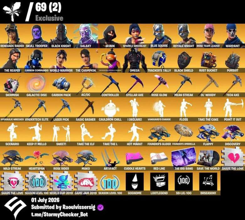 Renegade Raider X Skull trooper X Galaxy X Ikonik - Exclusives