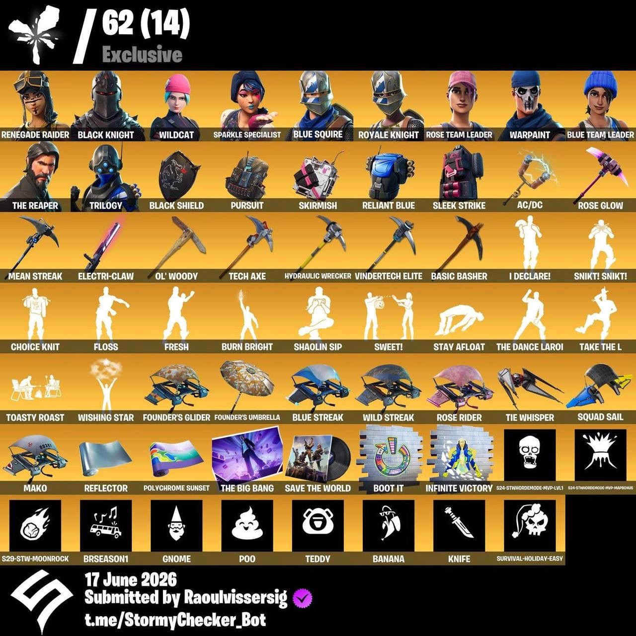 RENEGADE RAIDER X BLACK KNIGHT X WILDCAT X REAPER - Exclusives