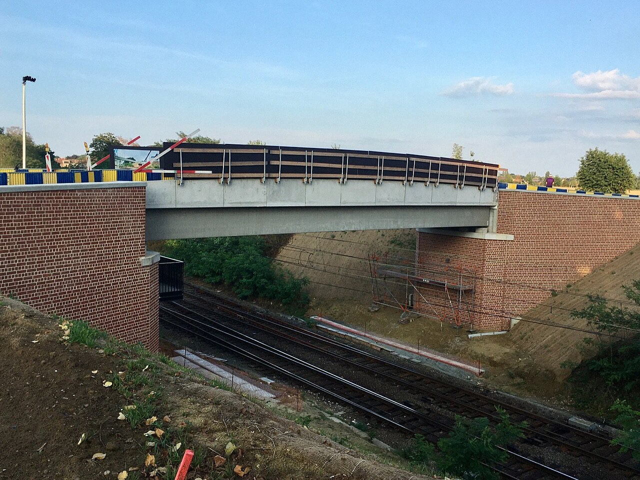 A road bridge over a railway line