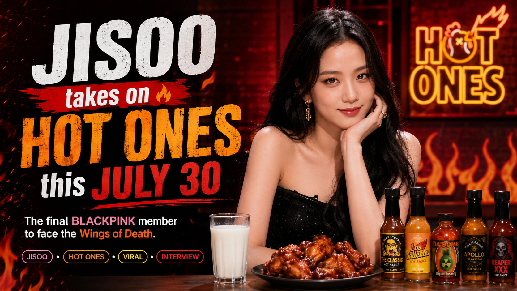 지수, 7월 30일 Hot Ones 도전! 🌶️