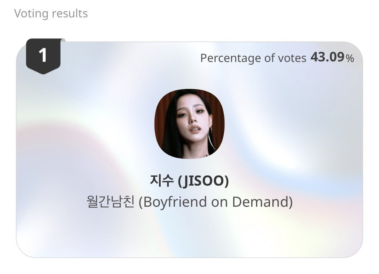 JISOO remporte le Prix de Popularité SDA Corée (Femme) !