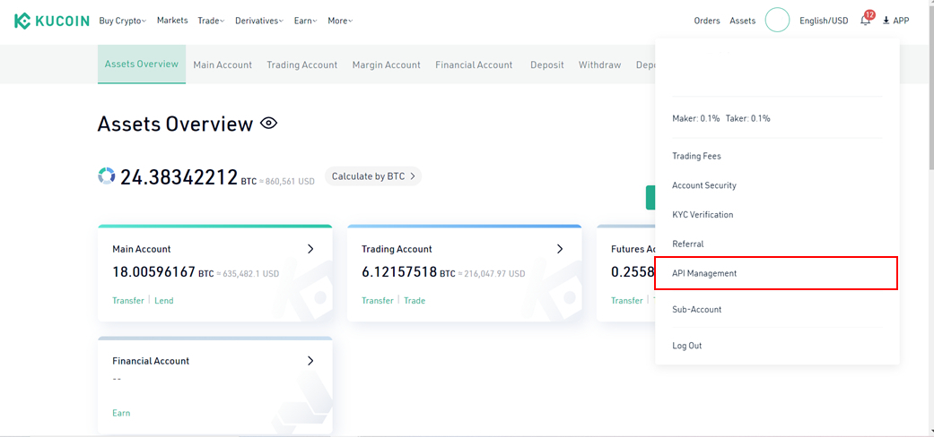 Kucoin Live Keys API Management