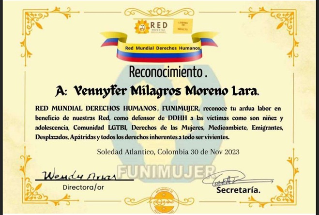 Reconocimiento - Funimujer - 2023 - Soledad