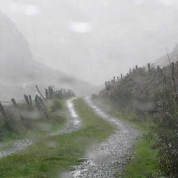 Rainy countryside