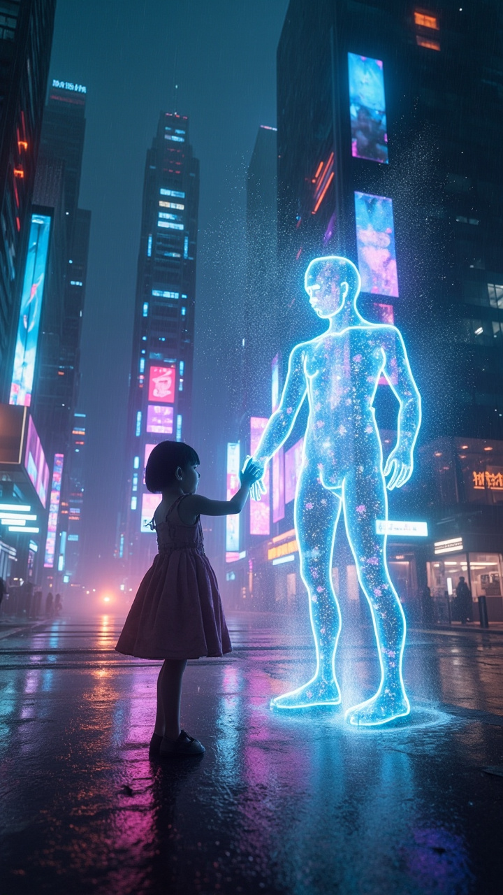 Cyberpunk  faceless video style example 3