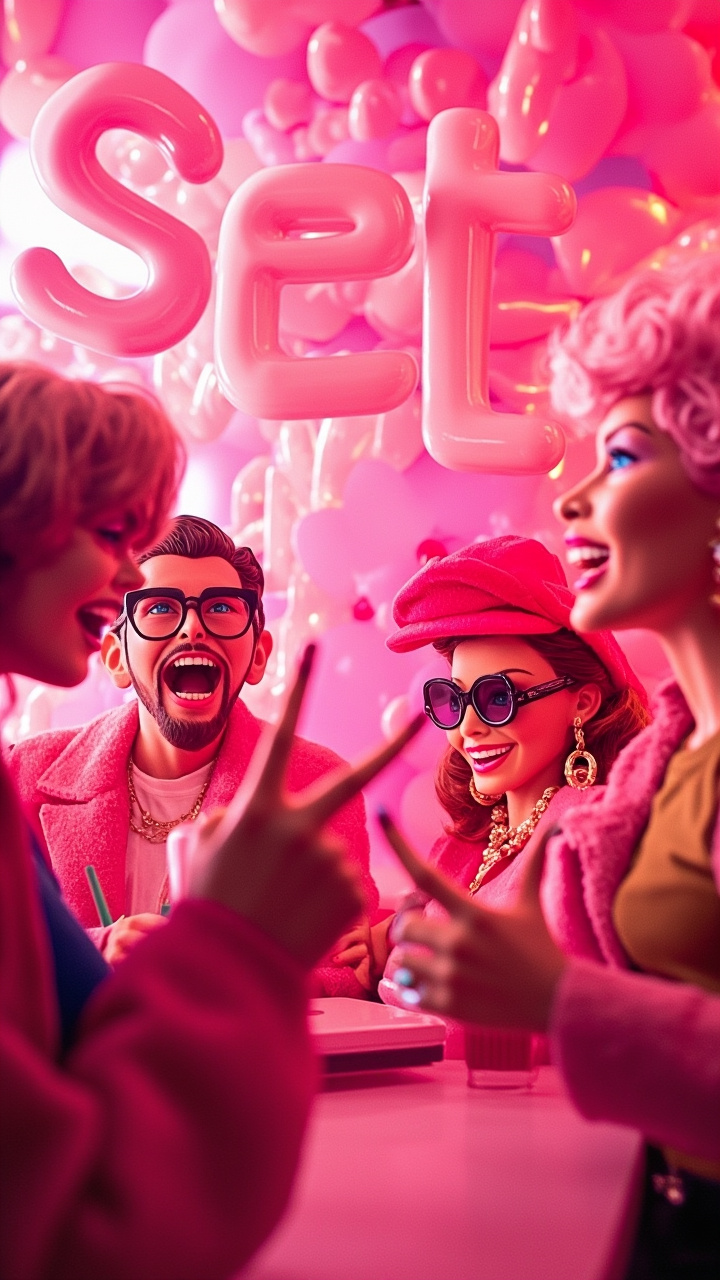 Barbiecore faceless video style example 1