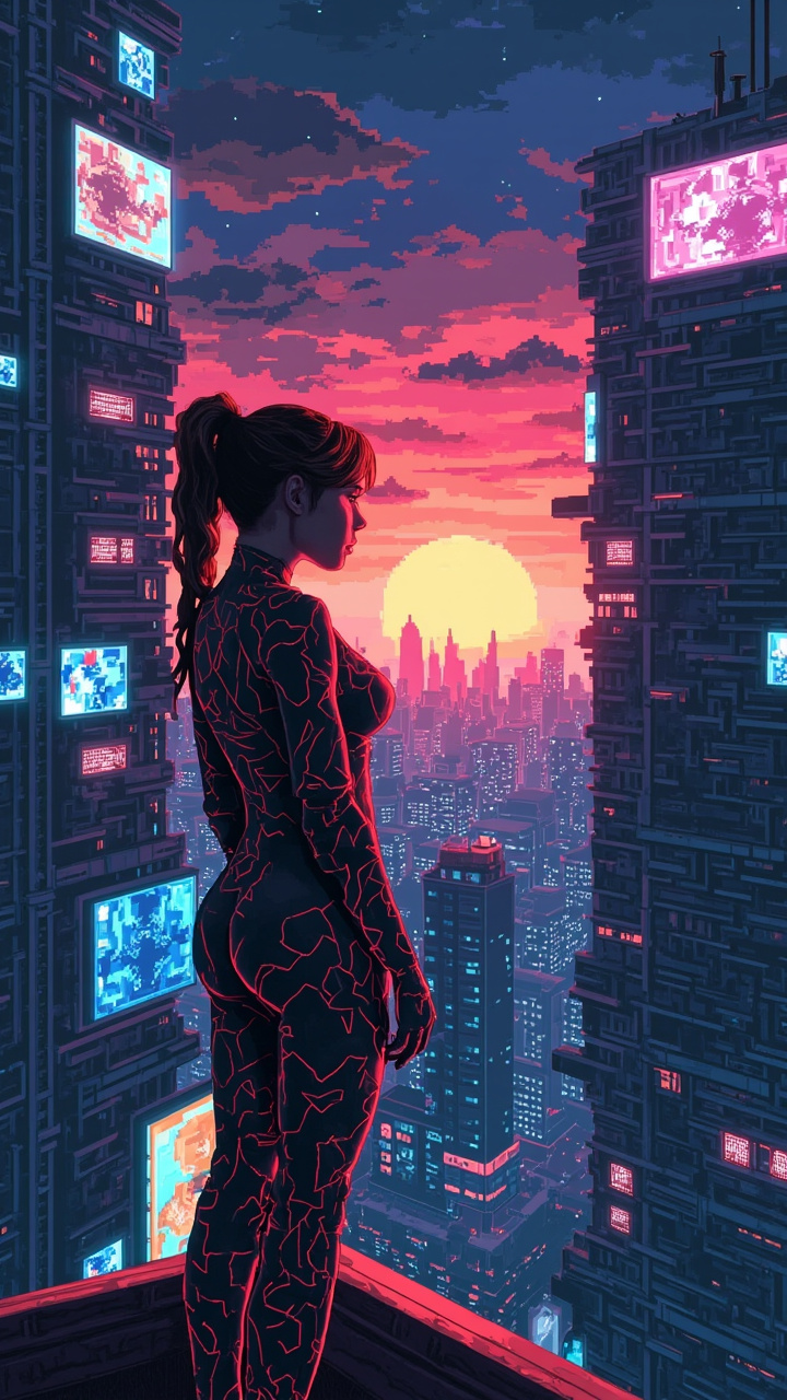 Retro Pixel Art faceless video style example 2