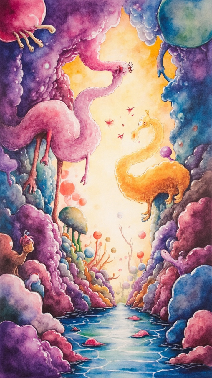 Watercolor faceless video style example 3