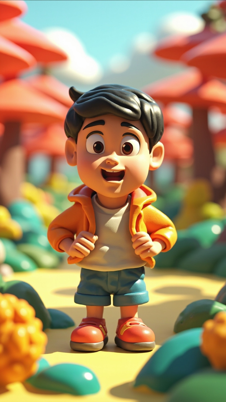 3D Cartoon faceless video style example 1